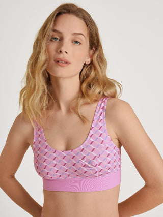 Elastic Trend bustier puuvilllaa, bubble gum pink