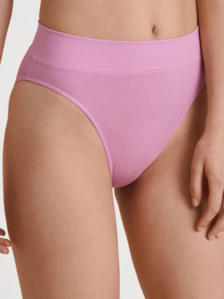 ELASTIC korkeavyötäröinen puuvillahousu, bubble gum pink