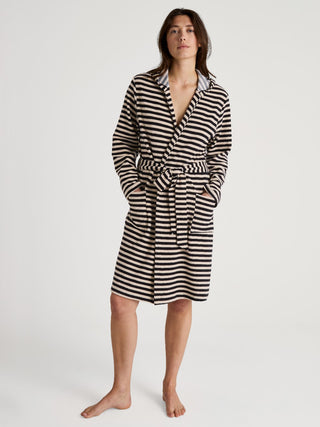 Lounge Stripe kylpytakki, musta
