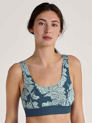 Elastic Trend puuvillainen bralette, deep dive petrol