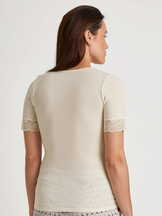 Silky Wool Glam T-paita silkkivillaa, valkoinen
