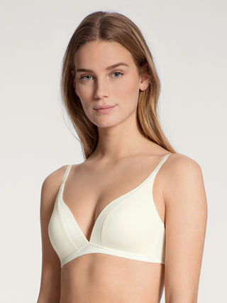 Cate kaaritueton, topattu puuvillabralette, luonnonvalkoinen